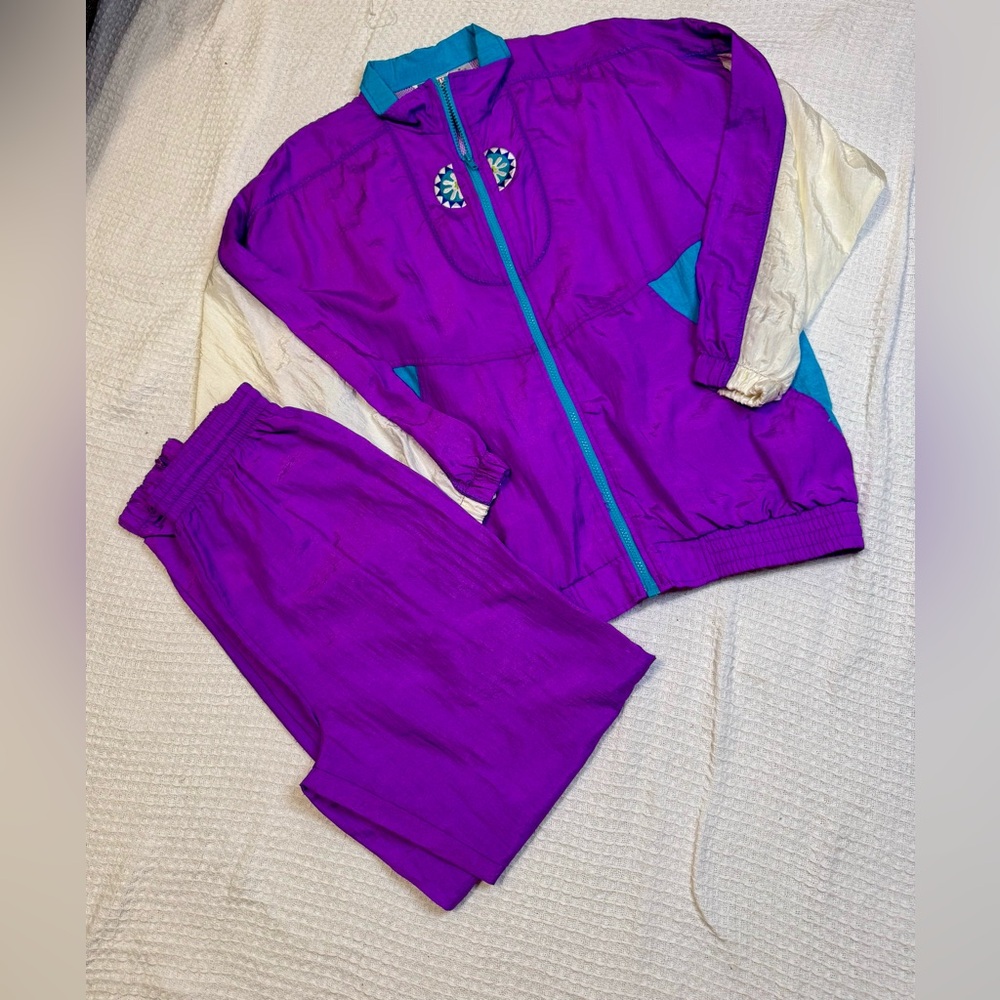80’s Bold Spirit 2 PC Vintage Zip Up and Pants Womens Sz M